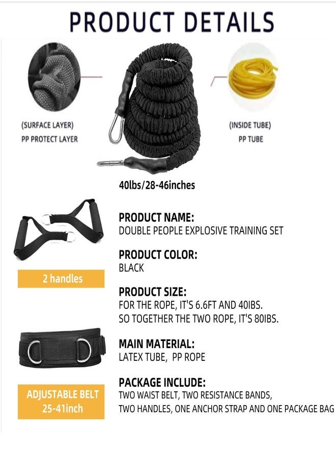 OYINDIZ Resistance Speed Training Set, 8pcs Exercise Explosive Force Bounce Physical Equipment Double Rope Improve Agility Power Strength for Jumping Basketball Tennis Football Volleyball - Image 3