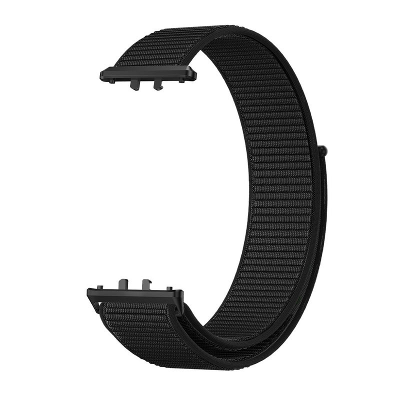 erorex For Samsung Galaxy Fit 3 Woven Nylon Loop Watch Band(Black) - Image 2