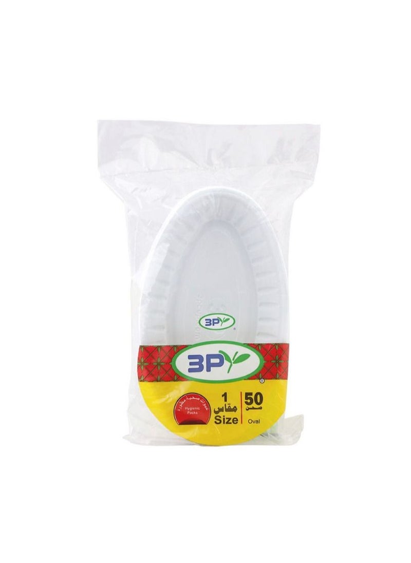 3P - 150 oval plastic plates size 1 - Image 1