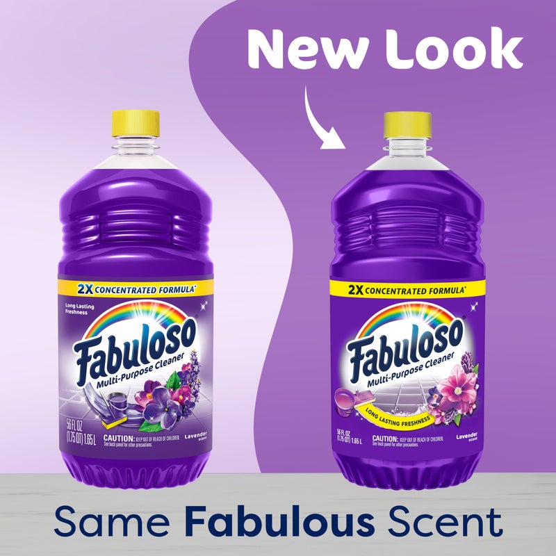 Fabuloso 2X Multi-Purpose Cleaner, No Rinse Floor Cleaner, Long-Lasting Freshness, Lavender Scent, 56 fl oz - Image 2