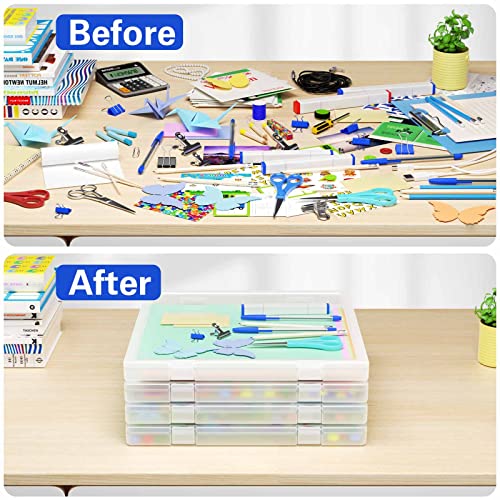 Denkee 12 x 12 Paper Storage, 6 Pack Scrapbook Paper Organizer Storage, Craft Organizers Box, Portable Storage Containers for Board Game, Craft, Art Supplies - Image 4