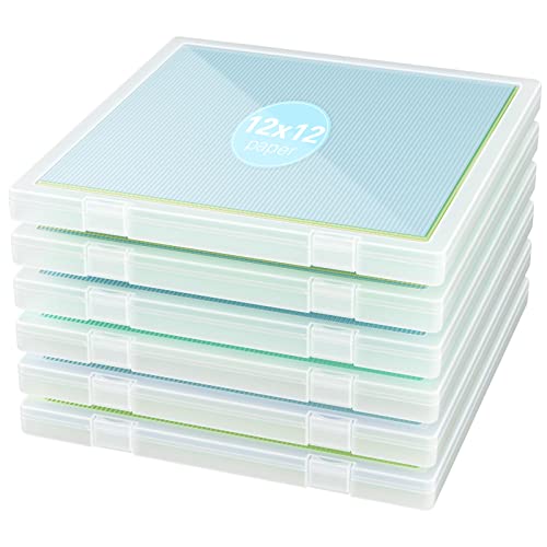 Denkee 12 x 12 Paper Storage, 6 Pack Scrapbook Paper Organizer Storage, Craft Organizers Box, Portable Storage Containers for Board Game, Craft, Art Supplies - Image 1