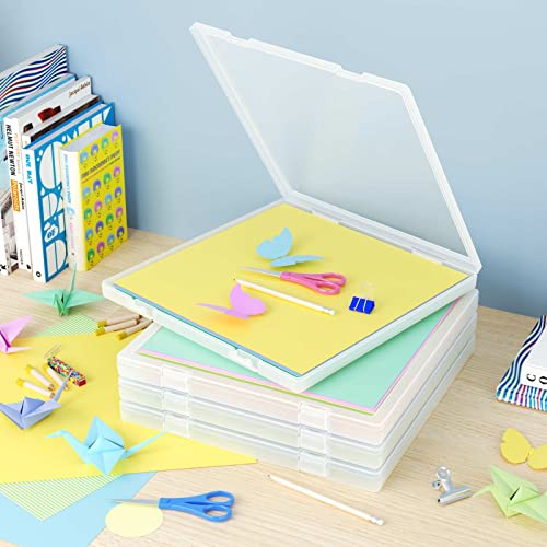 Denkee 12 x 12 Paper Storage, 6 Pack Scrapbook Paper Organizer Storage, Craft Organizers Box, Portable Storage Containers for Board Game, Craft, Art Supplies - Image 3