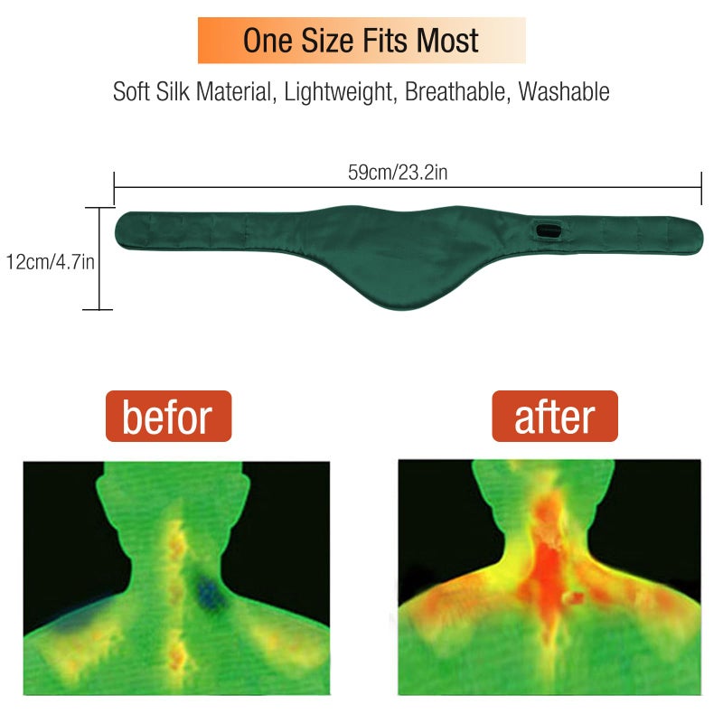 ARRIS Neck Heating Pad, ARRIS Small Portable Heated Neck Wrap with Adjustable Time and Temperature Control, USB Powered Neck Pain Relief, Stiffness Relief or Postoperative Recovery Green - Image 5