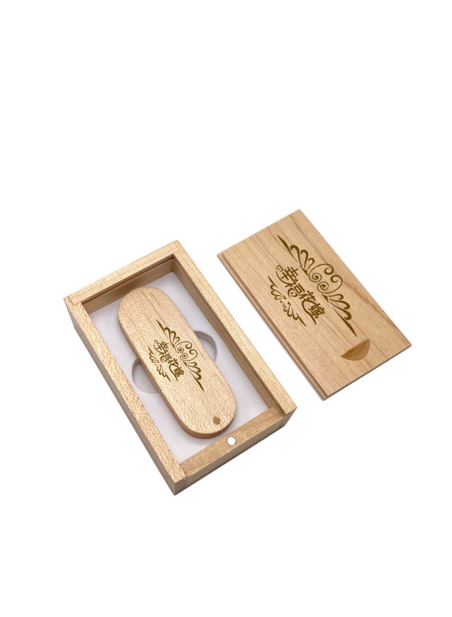 Bamboo Wood U Disk 16g32g Rotating Bamboo Wood U Disk Laser Carved LOGO Ebony Maple Walnut Material-Color:Rosewood USB Flash Disk + Box-Capacity:16GB - Image 5