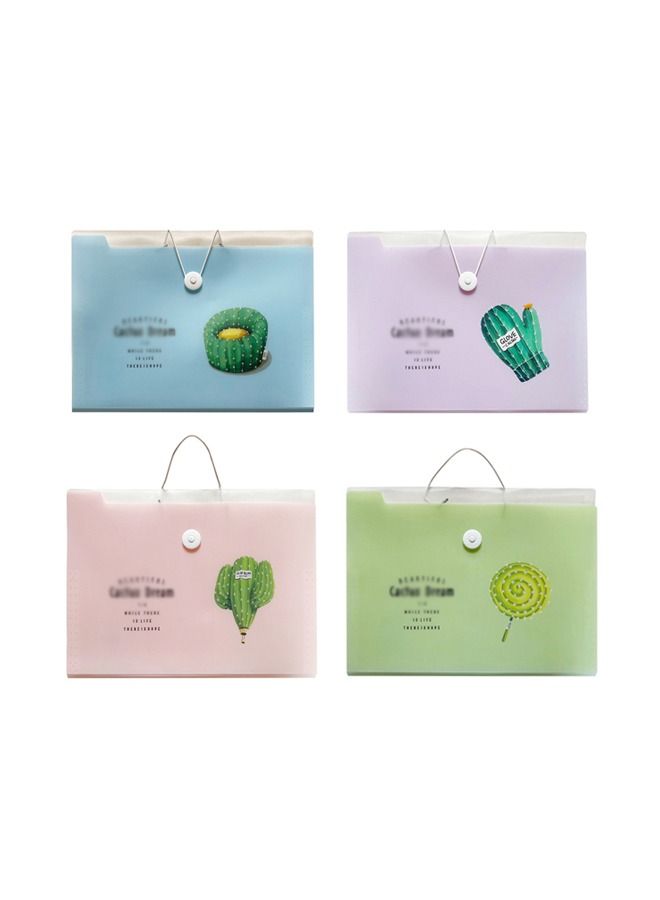XIANGYU 4pcs A4 Paper Expanding File Folder Pockets Accordion Document Organizer - Image 1