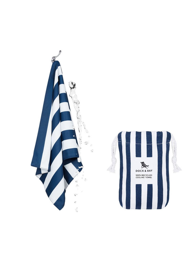 Dock & Bay Dock & Bay QuickCool Cooling Towel for Sports & Workouts, Cools to 15°C, with Dual Layered Cooling Technology, Stays cold up to 6 hours - 63 x 29 cm - WHITSUNDAY BLUE  - Image 1