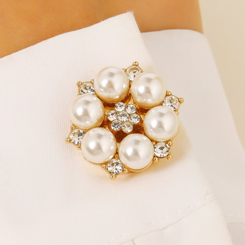 Floral Copper Cufflinks Shirt Decorative Accessory for Men and Women - Image 1