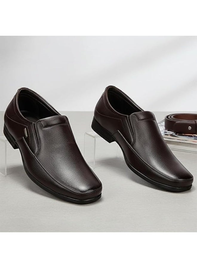 Liberty Fortune HML-89E Moccasin Formal Shoes for Men - Brown - Slip On Business, Wedding Footwear - Cushioned Insole for Long Office Hours - Lightweight Durable - Non-Lacing Corporate Wear - Image 4