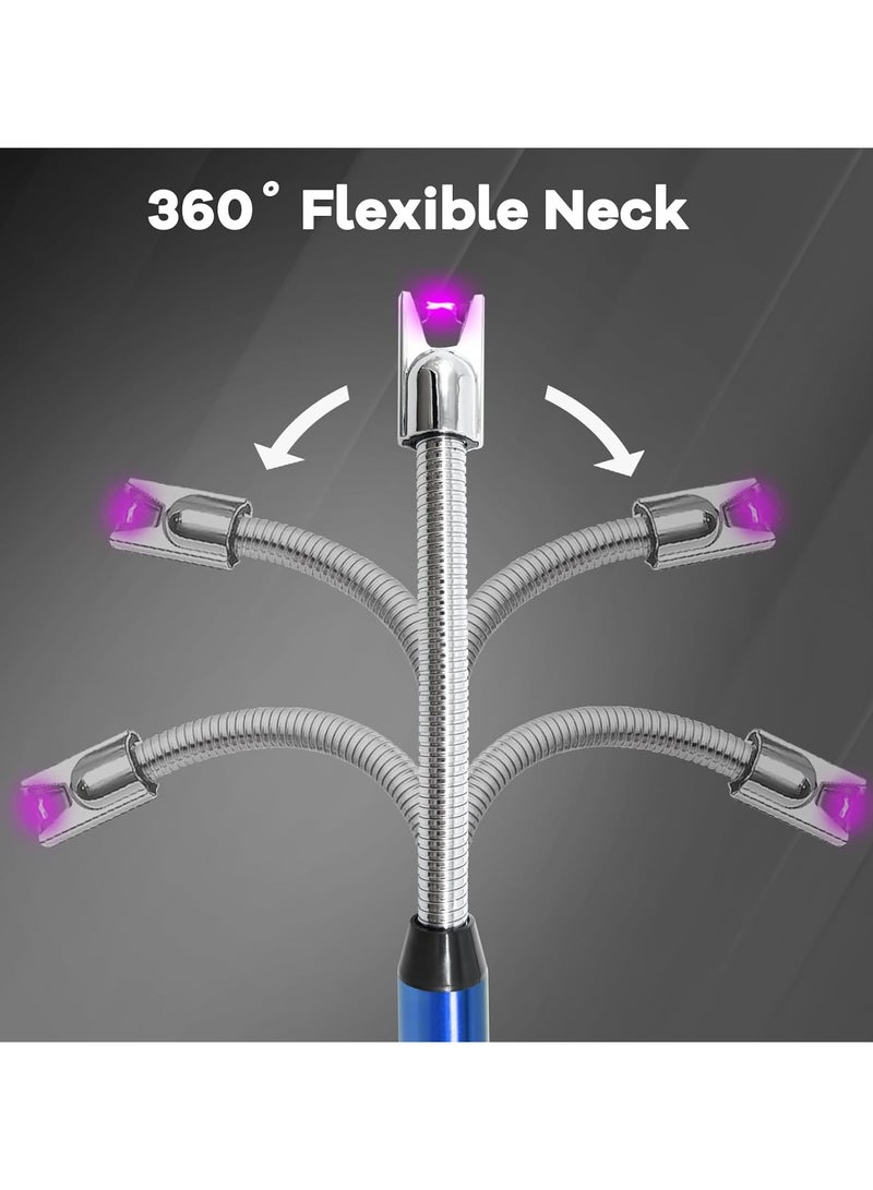 ولاعة كهربائية USB نوع سي قابلة لإعادة الشحن، ولاعة بلازما قوس بدون لهب، ولاعة طويلة مع شاشة LED ذكية للبطارية، مثالية للتخييم والطبخ والاستخدام المنزلي - 4 قطع ( اسود و احمر و ازرق و زهبي) - Image 3