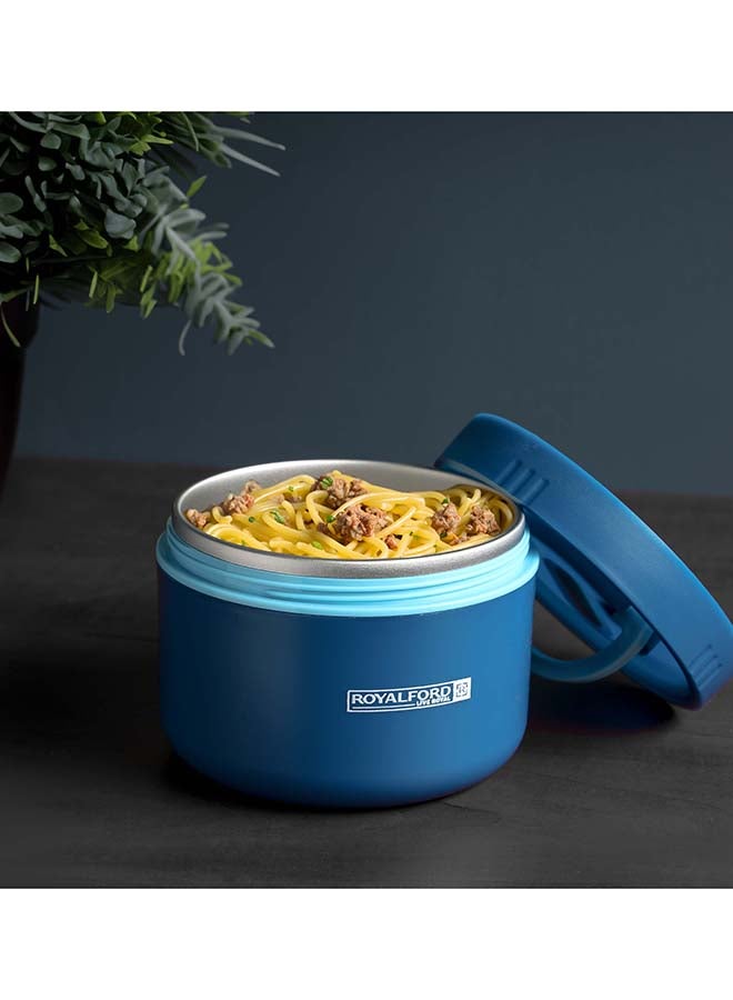 Royalford 600ml Lunch Box - RF12594, Round Tiffin With Stainless Steel Inner, Plastic Body, And Lid - Image 4