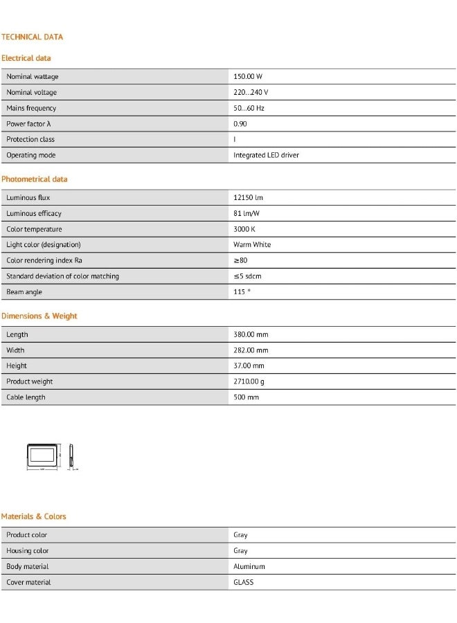 OSRAM مصباح الفيض LEDVANCE LED ECO 150W أبيض بارد - Image 5