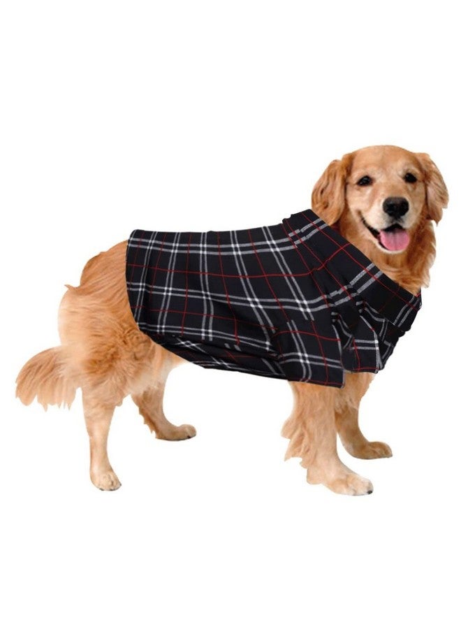 سايج سكوير قميص كلاب مطبوع عليه عبارات مجنونة، قميص كلاب رائج، ناعم للغاية وخفيف الوزن، ملابس كلاب مريحة وجيدة التهوية، ملابس عصرية (مقاس كبير جدًا - 30 بوصة) (مطبوع عليه نقشة مربعات باللون الأسود) - Image 1