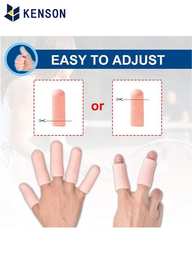 KENSON 12 PCS Finger Cots - Finger Protectors Gel Finger Gloves Covers Fingertip Sleeves Guards for Cracked Skin, Trigger Finger and More, Large Size - Image 3