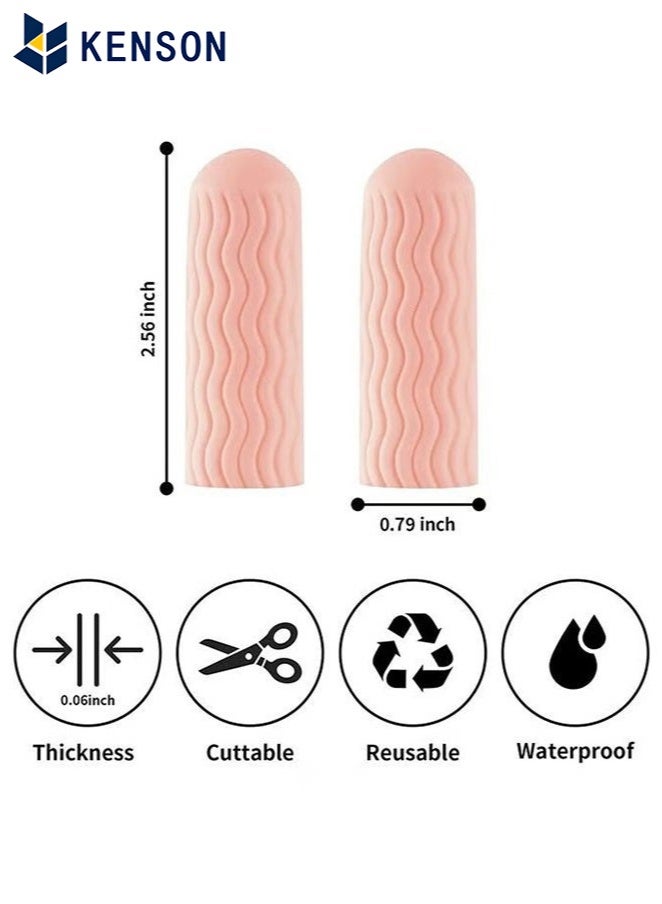 KENSON 12 PCS Finger Cots - Finger Protectors Gel Finger Gloves Covers Fingertip Sleeves Guards for Cracked Skin, Trigger Finger and More, Large Size - Image 2