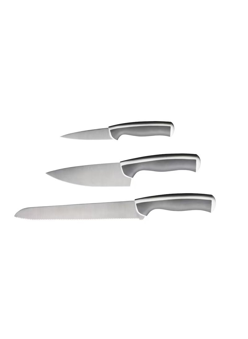 3-piece knife set, light grey/white - Image 3