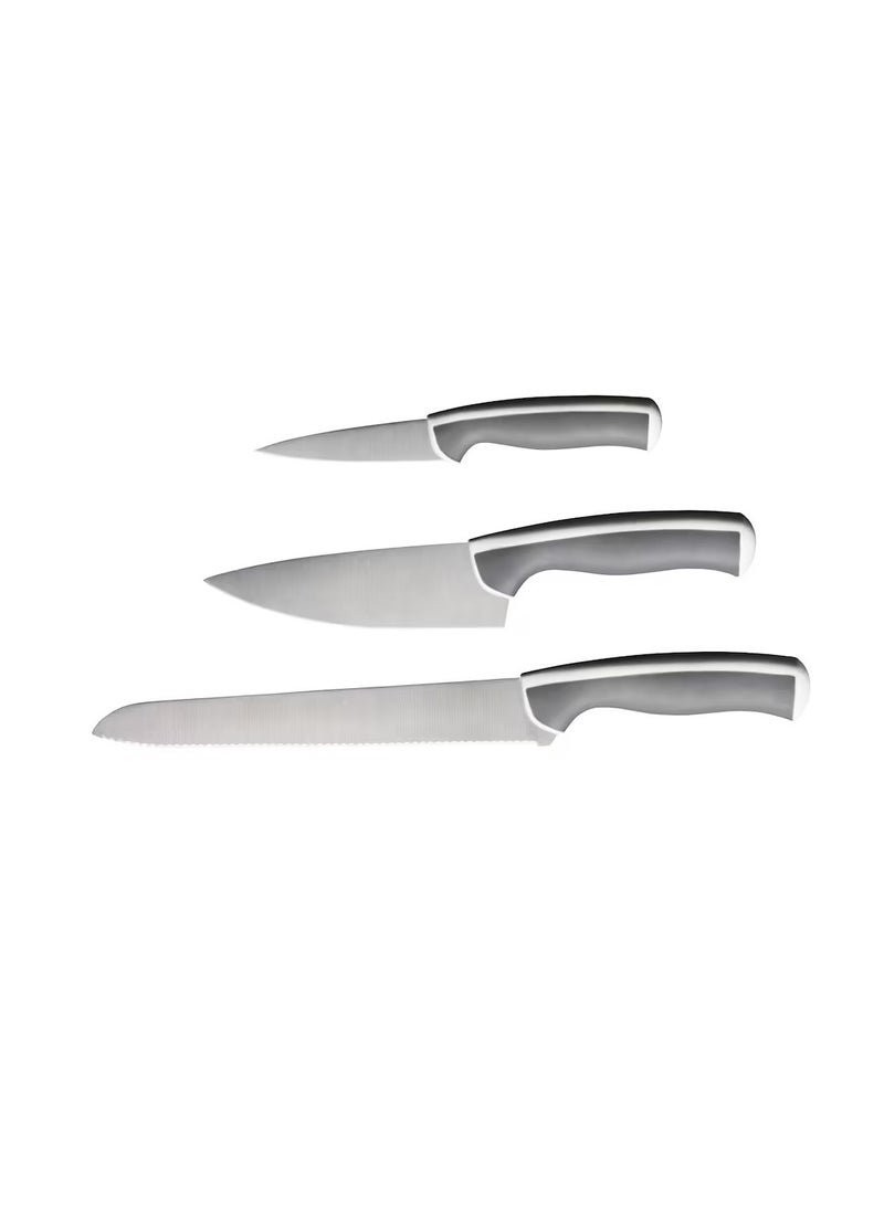 3-piece knife set, light grey/white - Image 2