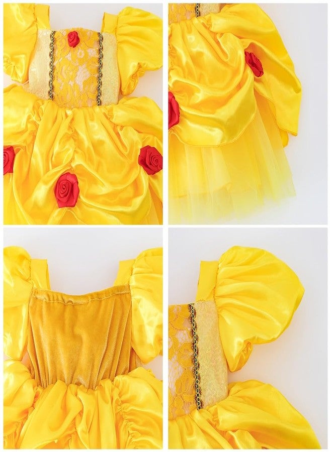 CinheyU Baby Girls Halloween Costume Belle Princess Birthday Party Midi Dresses Christmas Pageant Dance Gown - Image 4