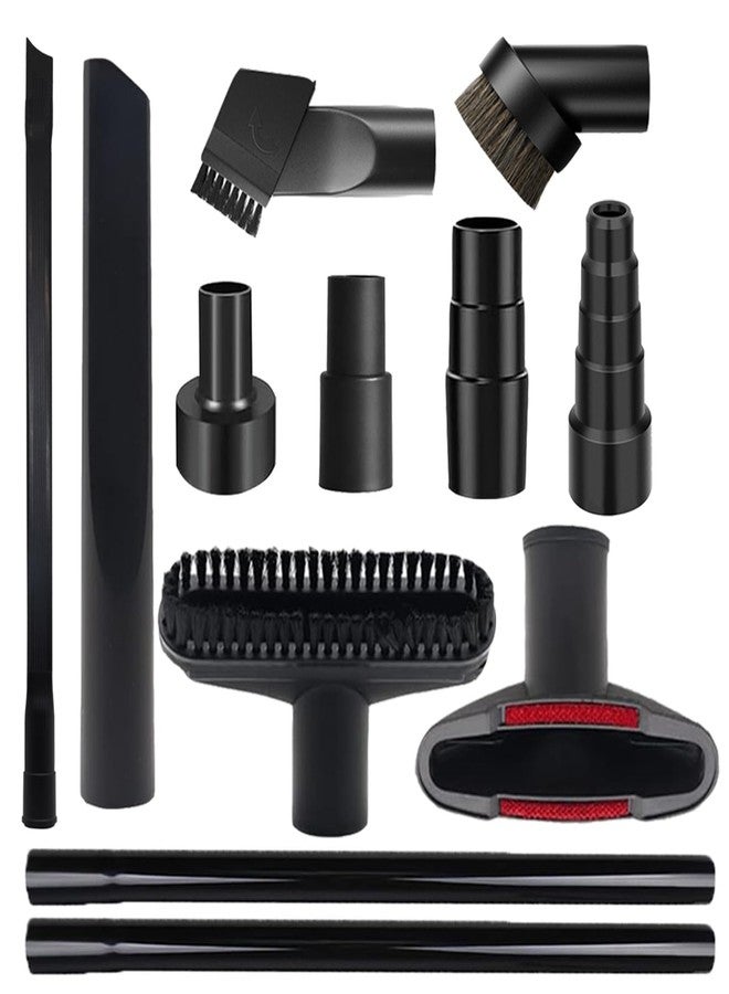 BGSIME 12 PCS Vacuum Attachments & Brushes Kit for Shop Vac Accessories & Household Cleaning, Includes 2 1/2" to 1 1/4" and 1 7/8" to 1" Vacuum Hose Adapters, Crevice Tool & 2 Vacuum Extension Wands - Image 1