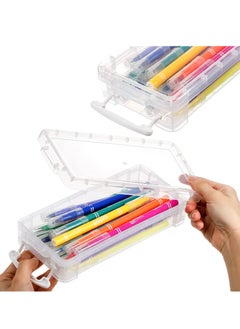 Generic 8 Pack Transparent Storage Containers, Spacious Plastic Organizer, Pencil Case Set, Children's Pencil Holder, Stackable Design, Office Supply Organizer, 8.3 x 3.9 x 1.6 inches  - Image 4