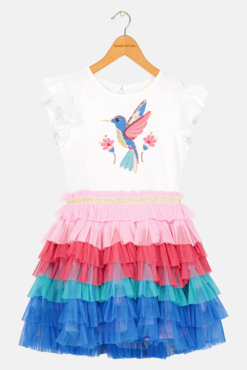 MISS Kids Girl Textured Dress, Multicolor - Image 2