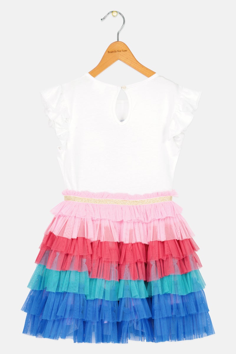 MISS Kids Girl Textured Dress, Multicolor - Image 3
