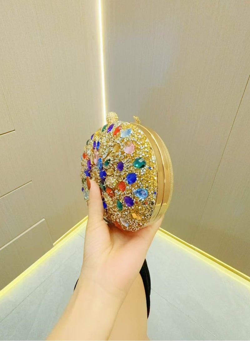 Gold Sunflower Clutch Purses For Women Rhinestone Evening Purse Sparkling Handbags Crystal Clutch For Wedding Party，Valentine's Day gift  - Image 3