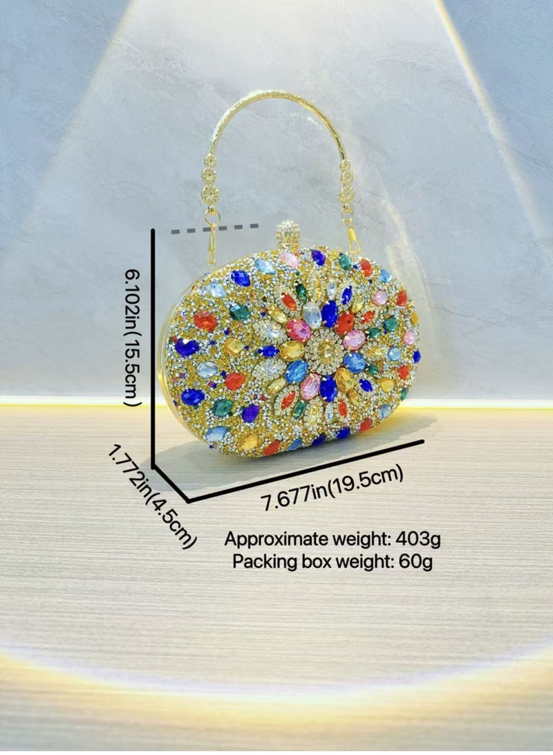 Gold Sunflower Clutch Purses For Women Rhinestone Evening Purse Sparkling Handbags Crystal Clutch For Wedding Party，Valentine's Day gift  - Image 5
