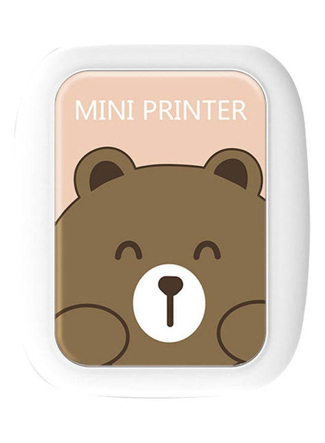NIBEMINENT Handheld Bluetooth Label Printer Brown/Pink/White 