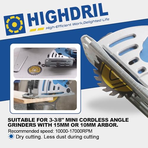 HIGHDRIL TCT Wood Blade 3" 75mm x Arbor 3/8" 10mm - 4pcs Angle Grinder Cutting Disc for Cutting Wood Plywood Chipboard Multilayer Panels - Image 5