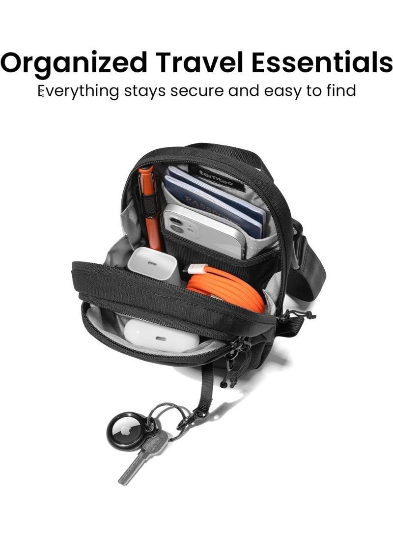 Tomtoc Aviator-T37 Eco-Friendly Anti-Theft Crossbody Bag with RFID Blocking – Lockable Sling Passport Bag for Men & Women, Holds 4–6 Passports, Cards & Travel Documents  - Image 2