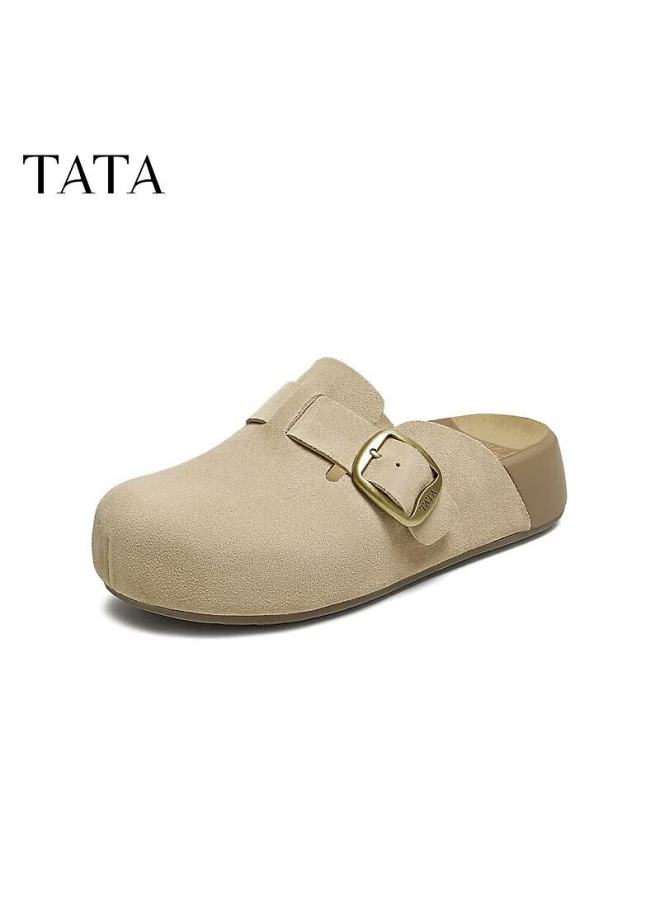Tata  Autumn Casual Birkenstock Style Women's Fashion Open Toe Slippers New Apricot Color Size 35 - Image 4