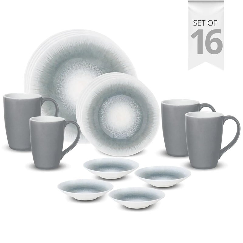 JCPL JCPL Fine Porcelain Textures Sway Dinner Set Set of 16 for Family of 4 Ceramic Crockery Set Dinner Plates Kitchen Set for Home Dining Set for Dinner Microwave Dishwasher Safe Plates  - Image 2