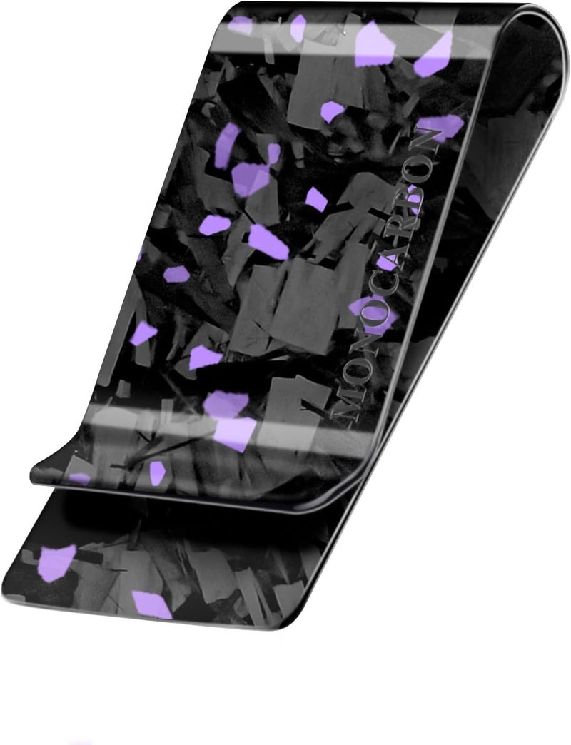 MONOCARBON Carbon-Fiber-Money-Clip-for-Men, Minimalist-Money-Holder for Cash, High Elastic Carbon-Fiber-Wallet, Slim and Durable - Image 1