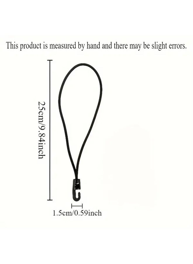 10 Black Heavy Duty Elastic Bungee Cords with Hooks Durable Stretch Straps - Image 3