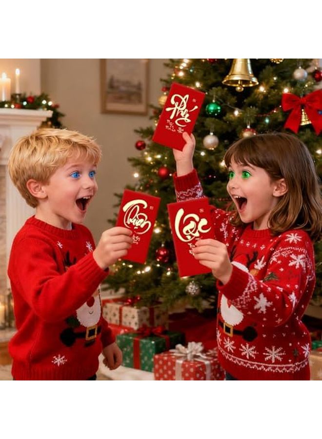 ظروف تقليدية صينية حمراء للهدايا في السنة الجديدة مقاس VN6978 مع طباعة ذهبية - Image 4