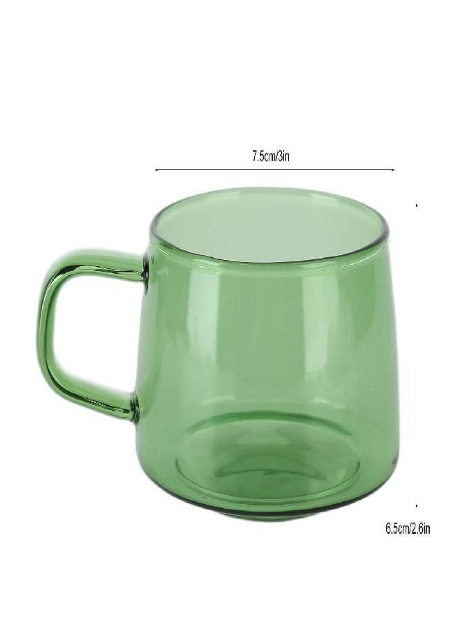 Yosoo Coffee Cup, Glass Mug Borosilicate Glass with Handle for Milk for Home for Latte(green)