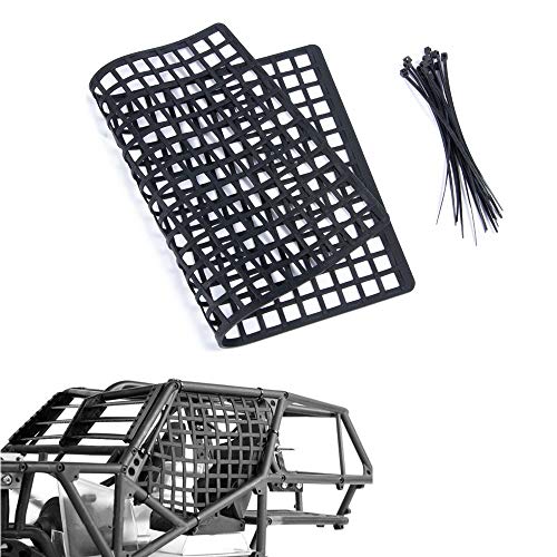 RCLions Rubber RC Car Window Net Luggage Net Vehicle Scale Accessories for 11018 RC Crawler Car Black - Image 1