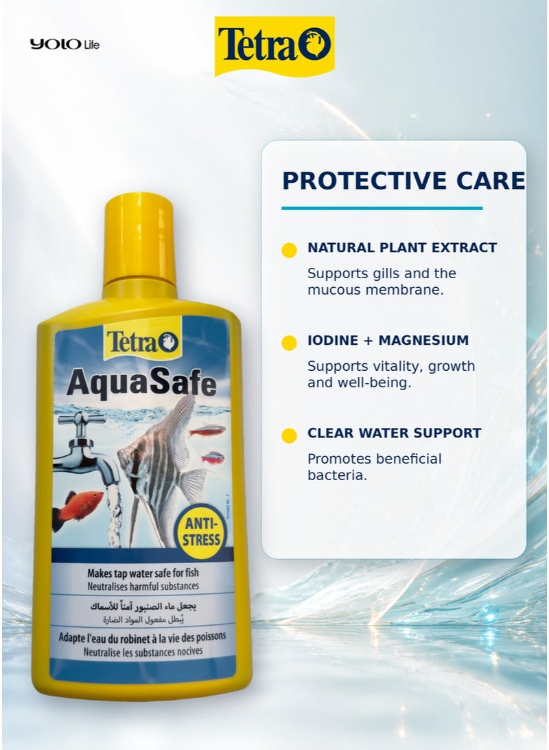 تترا Tetra AquaSafe مُهيّئ مياه الصنبور 500 ml لأحواض الأسماك بالمياه العذبة والمالحة - Image 3