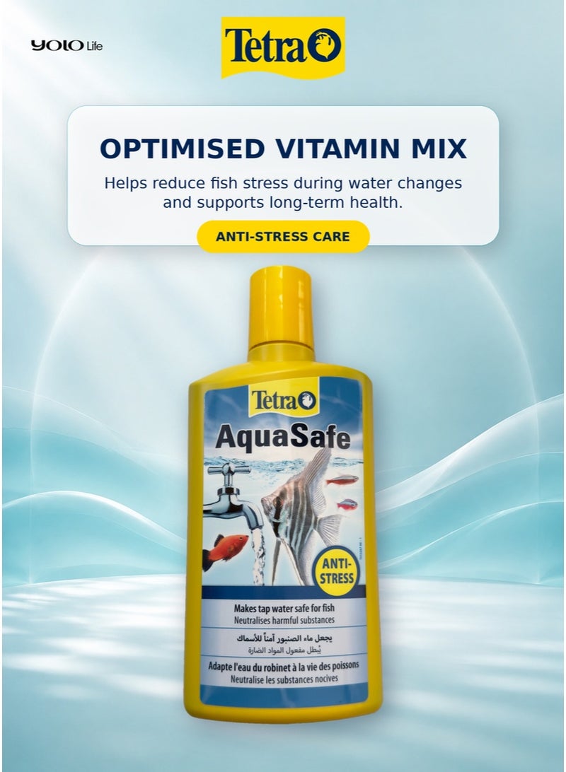 تترا Tetra AquaSafe مُهيّئ مياه الصنبور 500 ml لأحواض الأسماك بالمياه العذبة والمالحة - Image 4