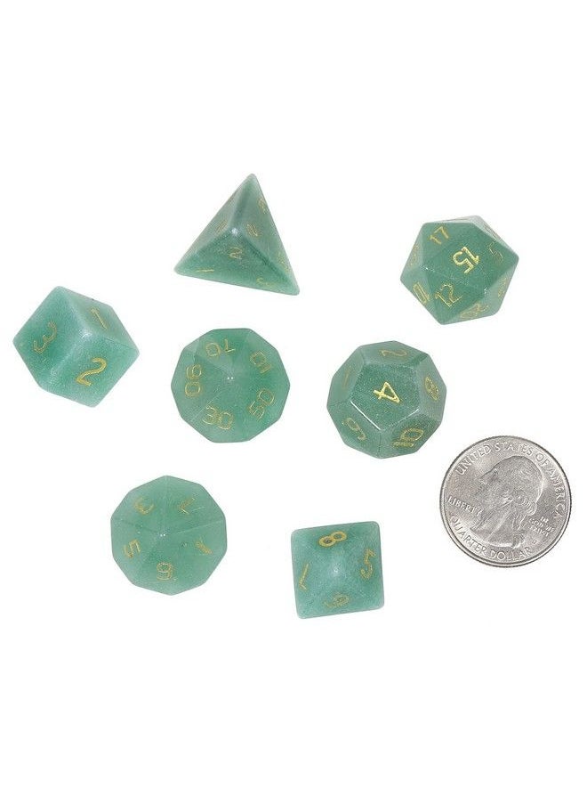 Nupuyai - Healing Green Aventurine Crystal D&D Polyhedral Dice Set With Box For Dungeons And Dragons Set Of 7 Table Top Game Dice For Rpg Mtg Roleplaying Collection - Image 1