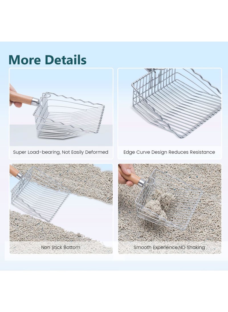 SYOSI Cat Litter Scoop – Premium Stainless Steel Metal Sifter with Hole for Easy Cleaning, Durable Heavy-Duty Kitty Shovel Designed for Odor-Free Litter Box Maintenance, Ideal for Daily Pet Care(Silver) - Image 5