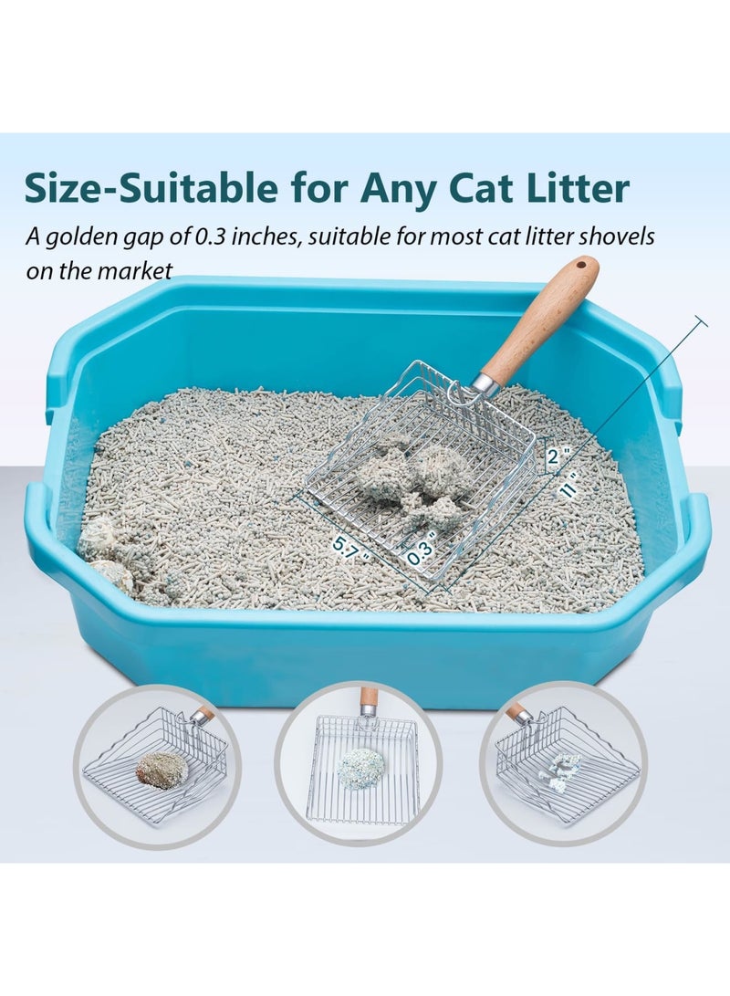 SYOSI Cat Litter Scoop – Premium Stainless Steel Metal Sifter with Hole for Easy Cleaning, Durable Heavy-Duty Kitty Shovel Designed for Odor-Free Litter Box Maintenance, Ideal for Daily Pet Care(Silver) - Image 3