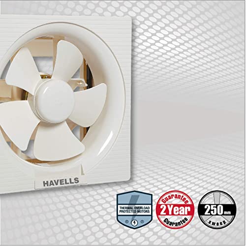 Havells مروحة شفط هواء هافيلز فينتيل إير DX 200 مم | شفط هواء قوي، جسم مقاوم للصدأ مع مصاريع حماية من الغبار | مناسبة للحمام، المطبخ، والمكتب | ضمان: سنتان | (عبوة من 1، أبيض فاتح) - Image 4