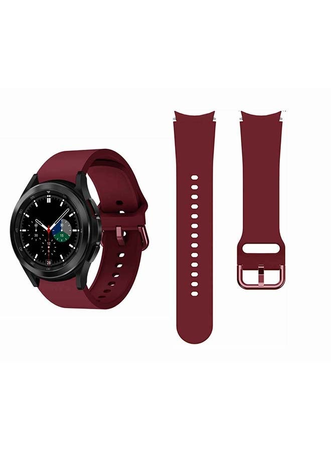 Loquat Silicone Replacement Band For Samsung Galaxy Watch4 42/46mm Red - Image 1