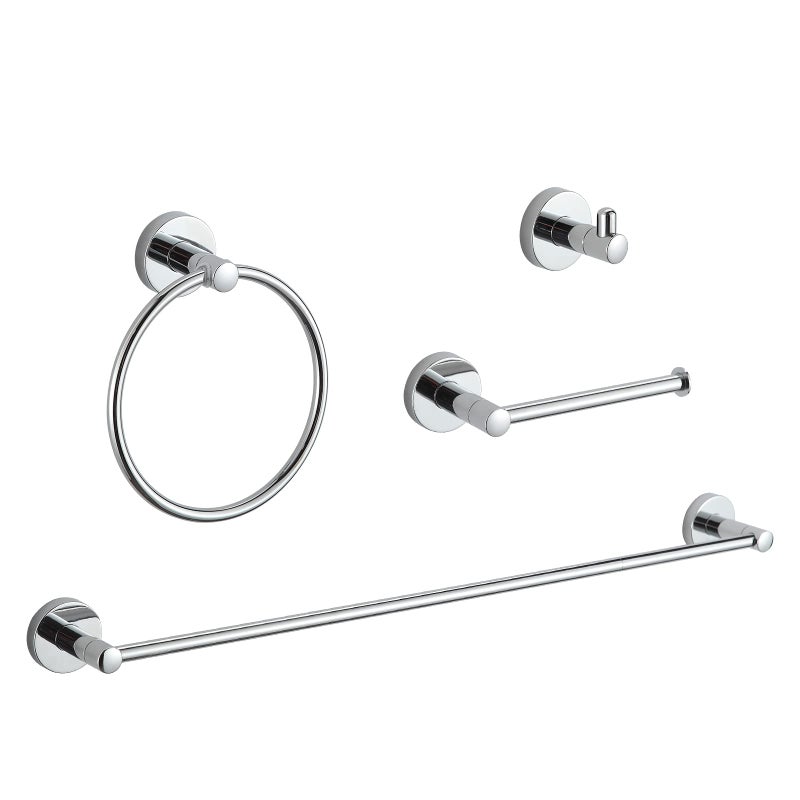 BGL Bathroom Hardware Set Chrome 4-Pieces Bathroom Towel Rack 24 Inches Adjustable Bathroom Accessories Set - Image 1
