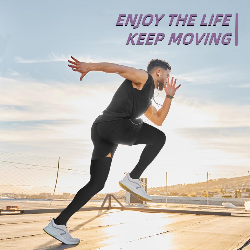 جوارب Ktinnead عالية الضغط للفخذ بدون قدم 20-30 ملم زئبق للرجال والنساء - Image 2