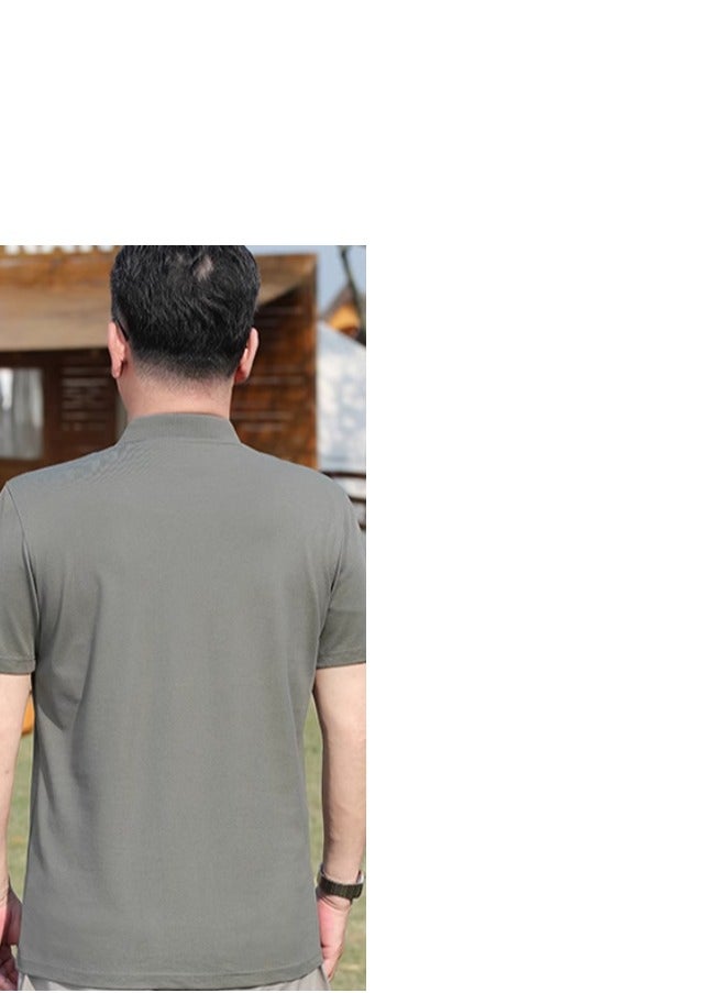 【 Mulberry Silk 5A Antibacterial 】 Men's Short Sleeved T-Shirt Business Polo Shirt - Image 2