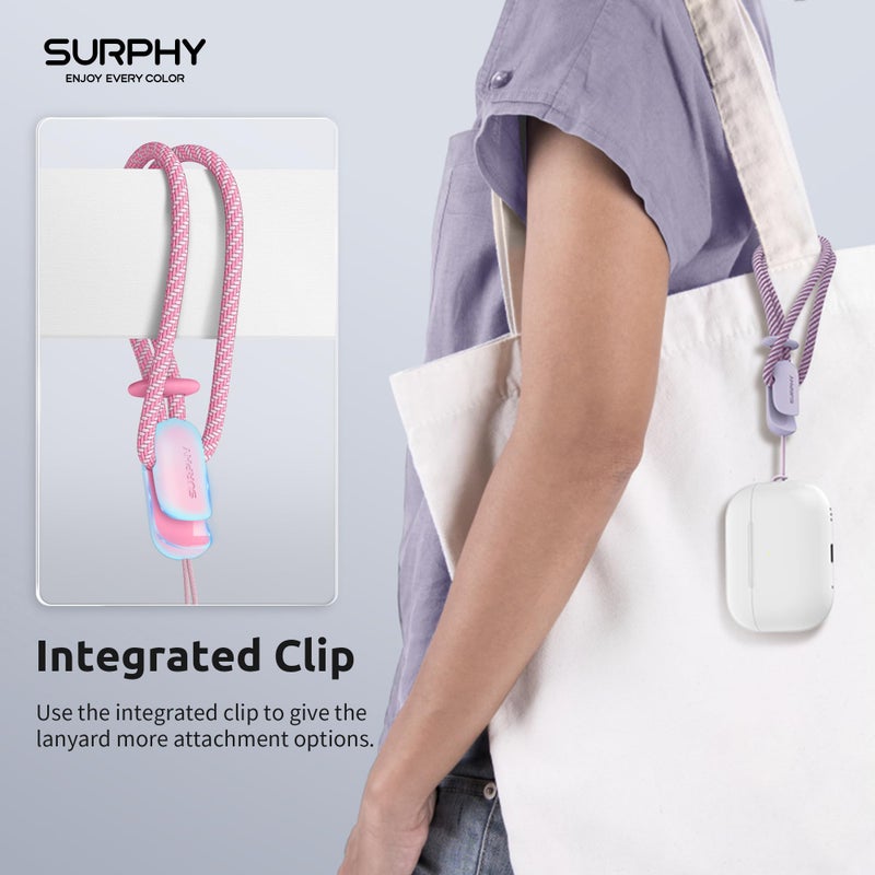 SURPHY 3 Pack Phone Wrist Strap with CellPhone Tether Tab, Cellphone Lanyard, Phone Strap with 2-Color Braided, Wrist Lanyard (Lilac & Pink & Rose Pink) - Image 4