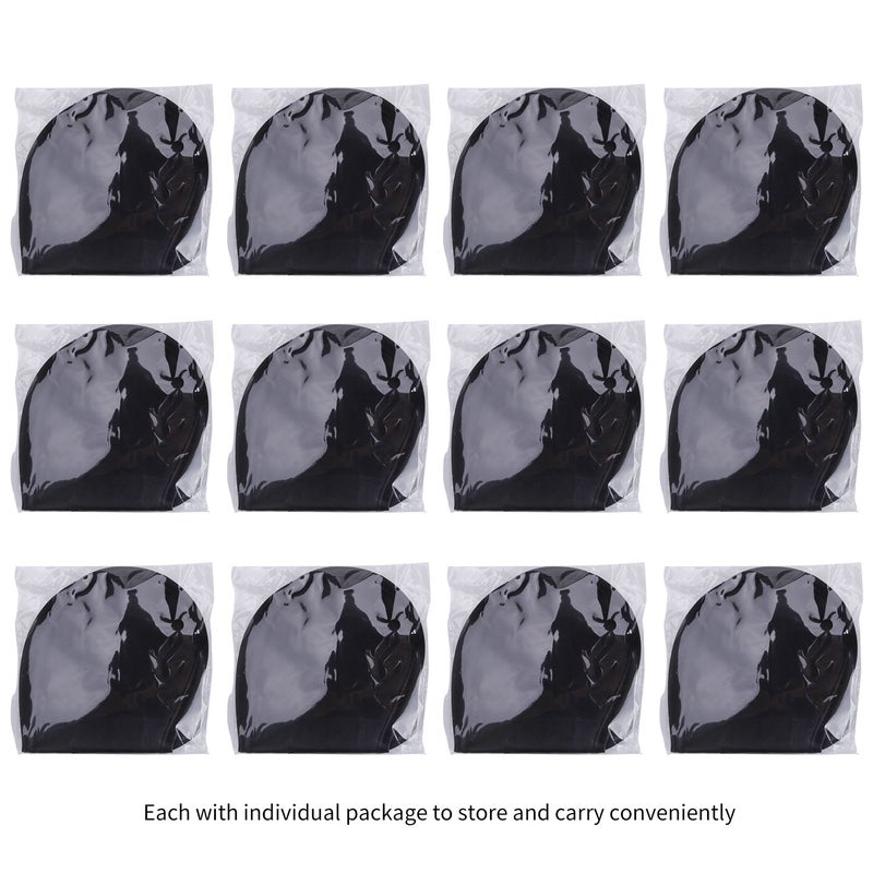 Senkary 12 Pack Blindfolds Sleep Mask Satin Eye Cover Shade with Nose Pad and Adjustable Strap for Women Men, Black - Image 5